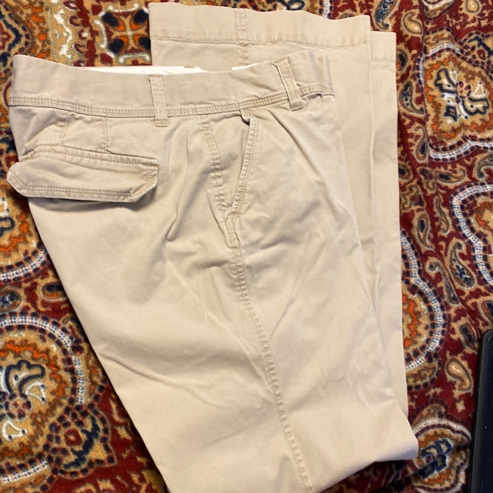 Old Navy khakis, size 6, low rise, super flare